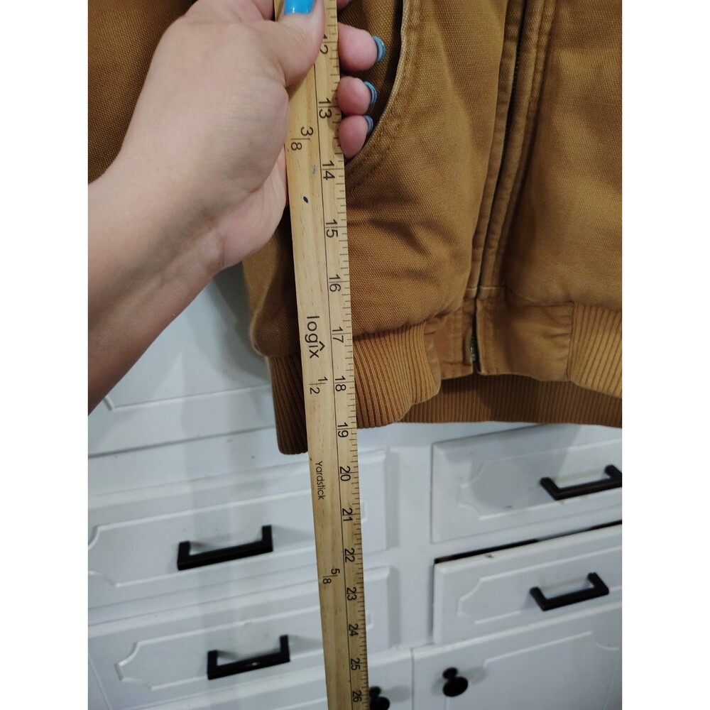Carhartt Youth Medium 10-12 Brown Heavy Canvas Hooded Lined Coat Jacket - Picture 7 of 9